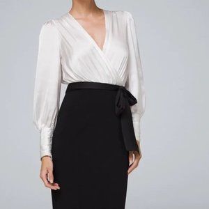 NWT White House Black Market Body Perfecting Mixed-Media Sheath Dress
